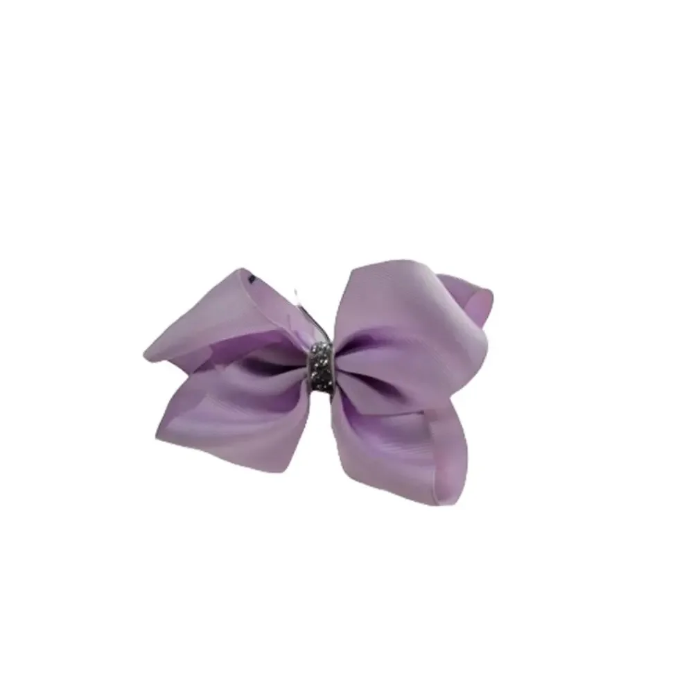 Girls' Youth Baby Lavender Purple Rhinestone Clip-In Hair Bow Accessory